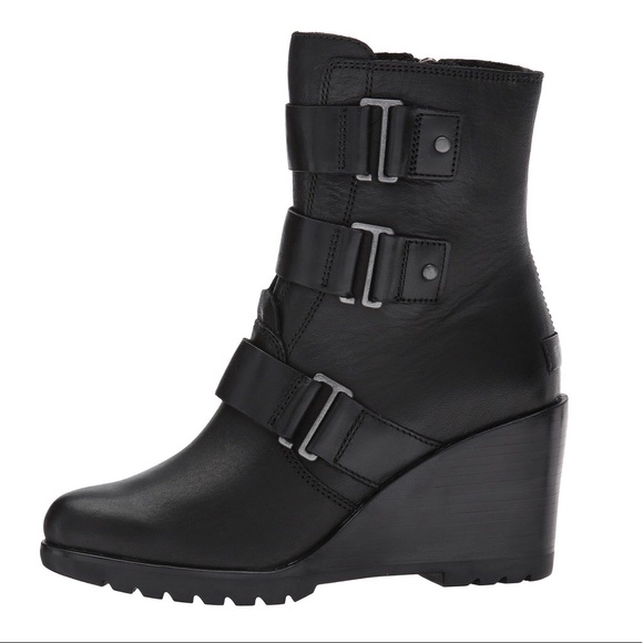 💛Sorel💛NWT black wedge boots in a size 11 - Picture 2 of 5